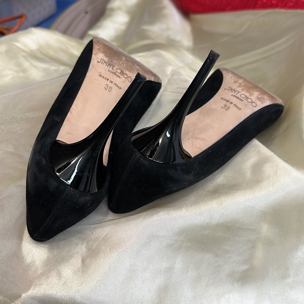 Jimmy Choo size 8 Black Suede Shoes - Picture 7 of 8